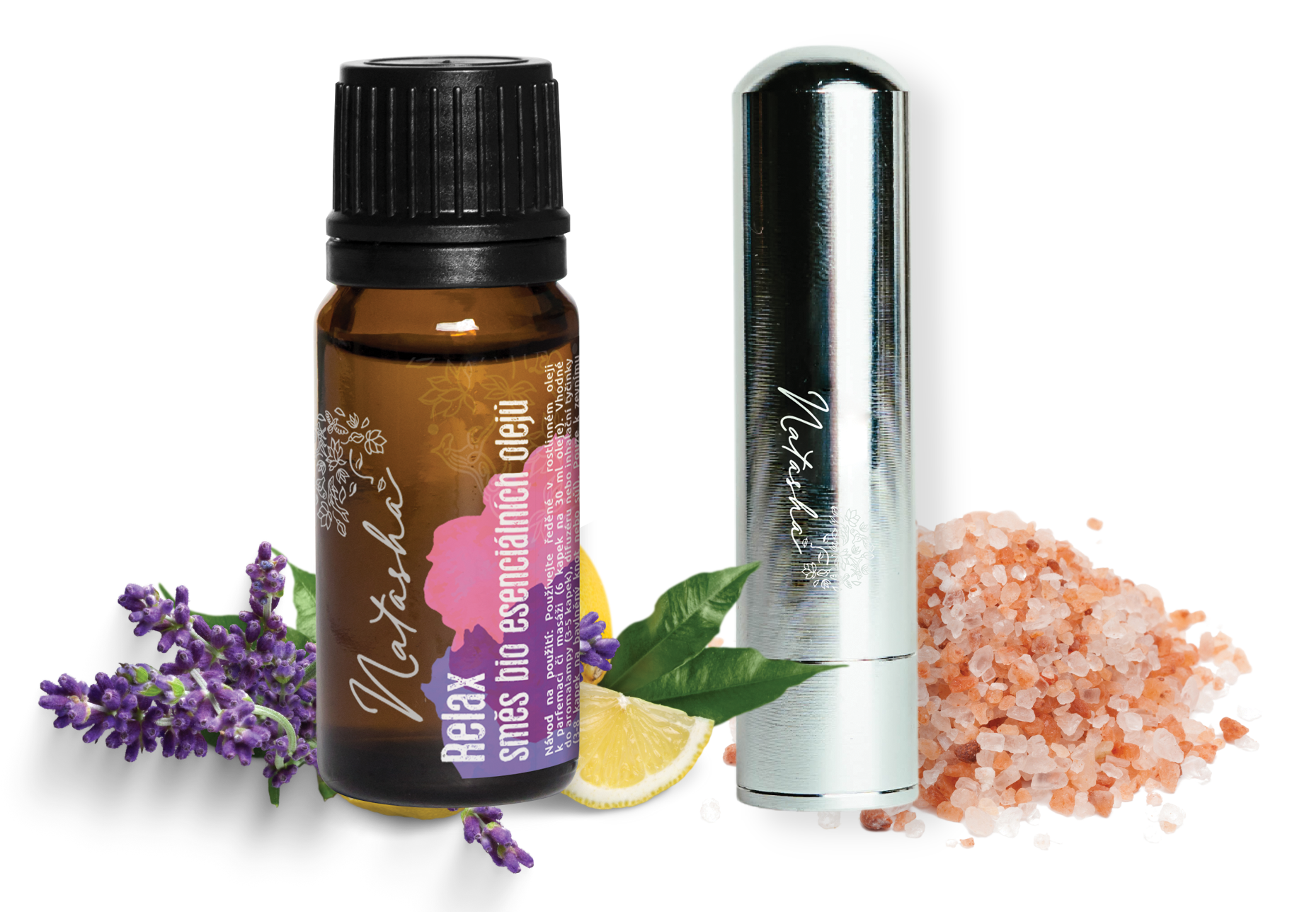 Natasha Aroma sada s inhalátorem - Relax - uklidňující levandule a citron Natasha