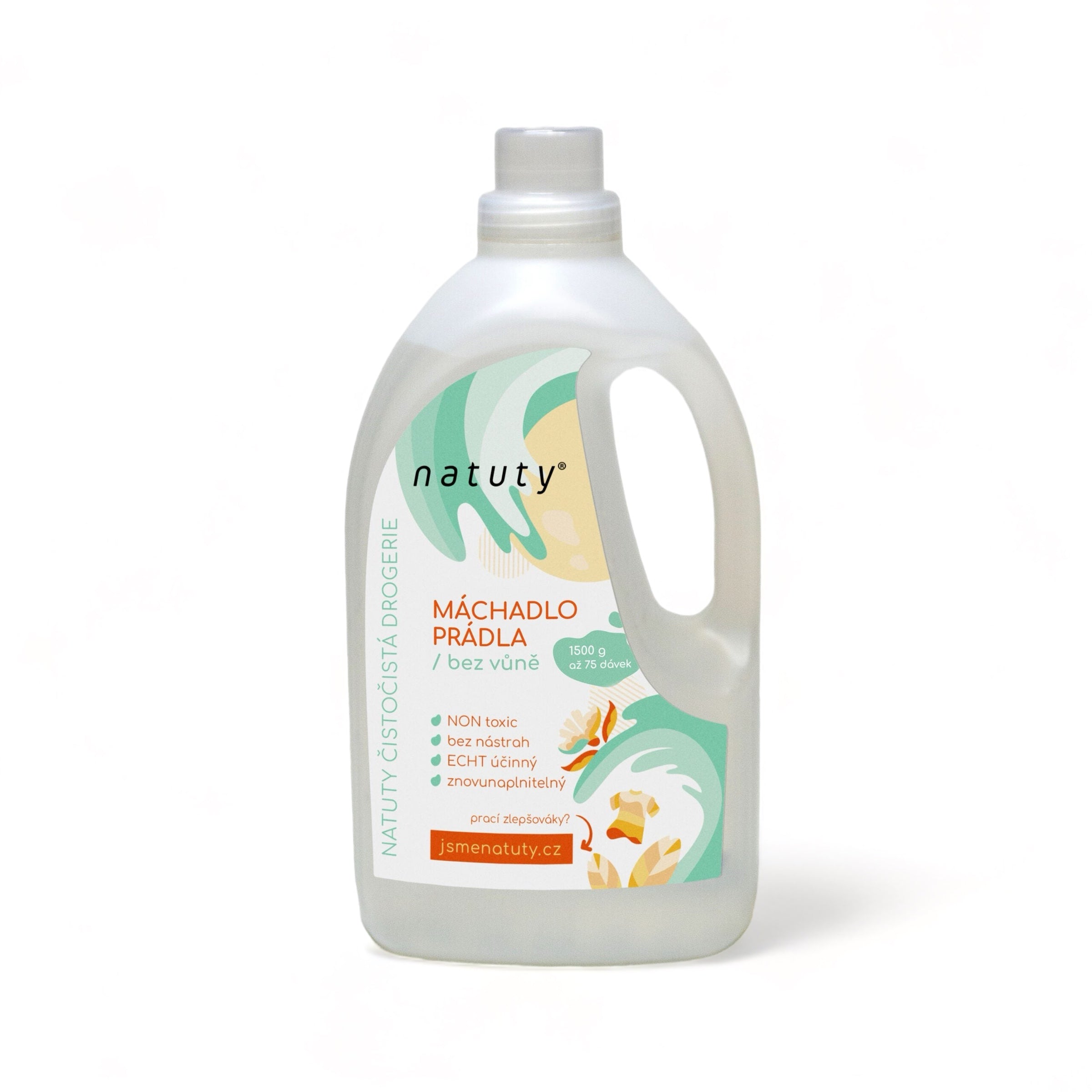 Natuty Máchadlo prádla bez vůně - 1.5 l - nahradí aviváž a vlákna přitom neobaluje Natuty