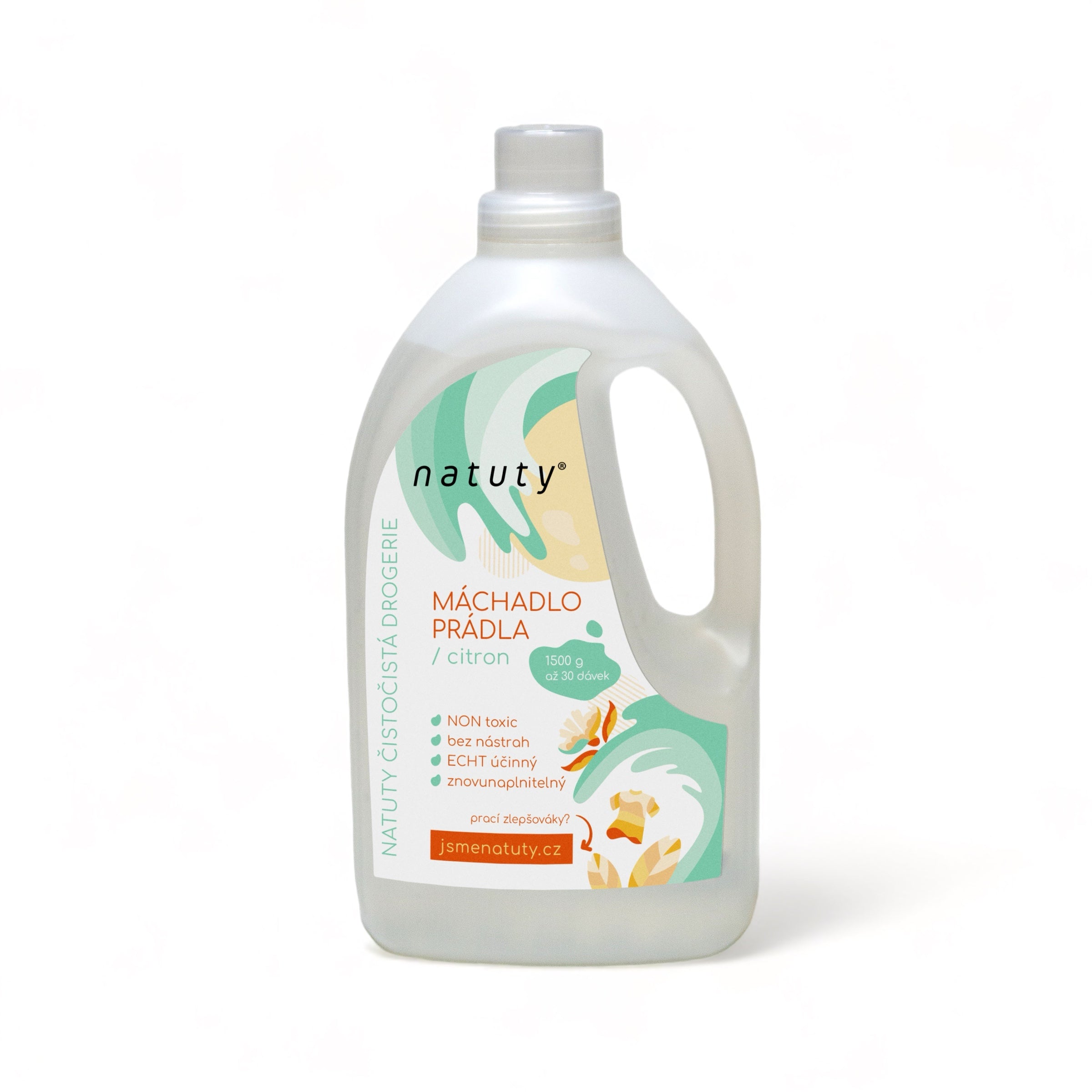 Natuty Máchadlo prádla s vůní citronu - 1.5 l - nahradí aviváž a prodlouží život textilu Natuty