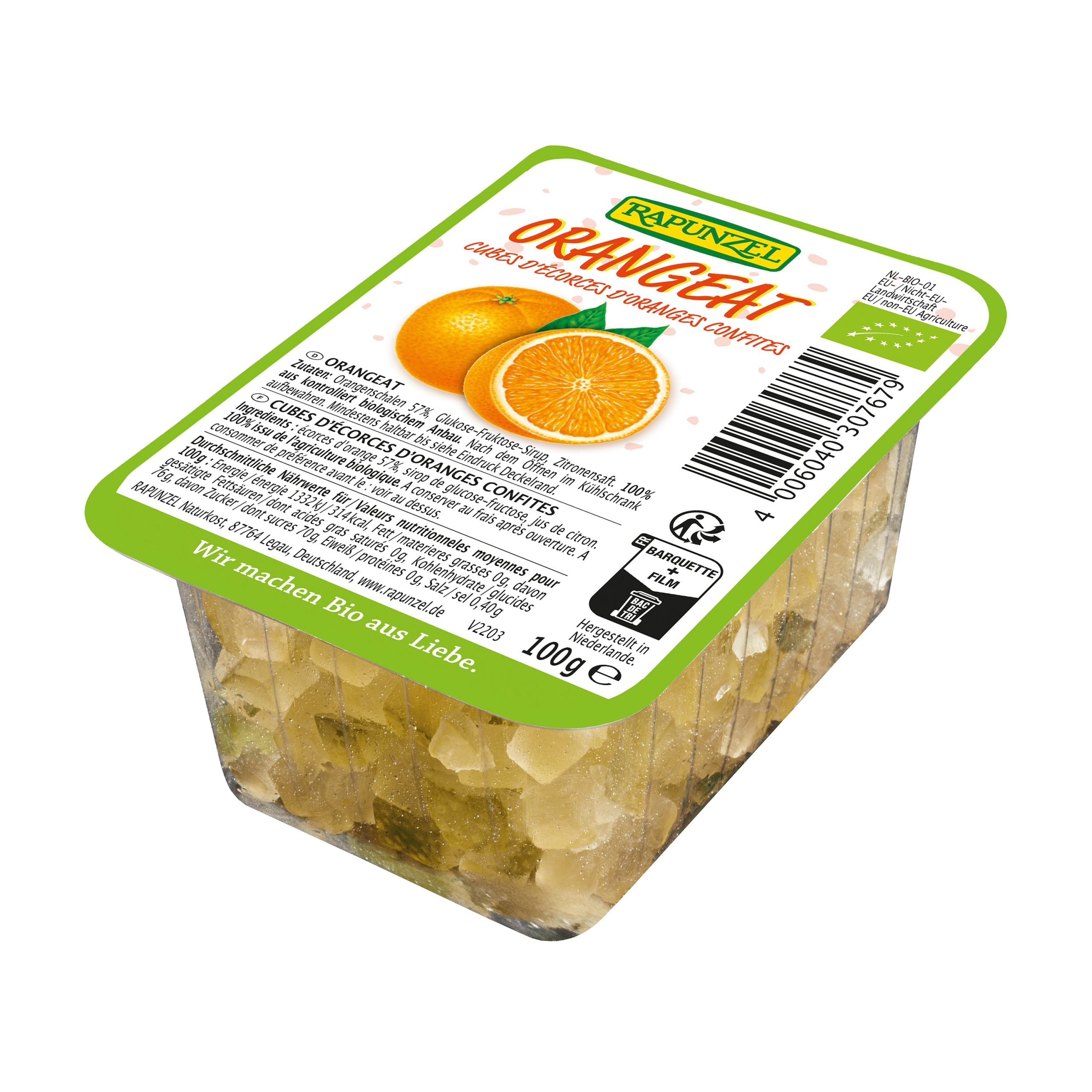 Rapunzel Kůra pomerančová kandovaná BIO (100 g) - z chemicky neošetřených pomerančů Rapunzel