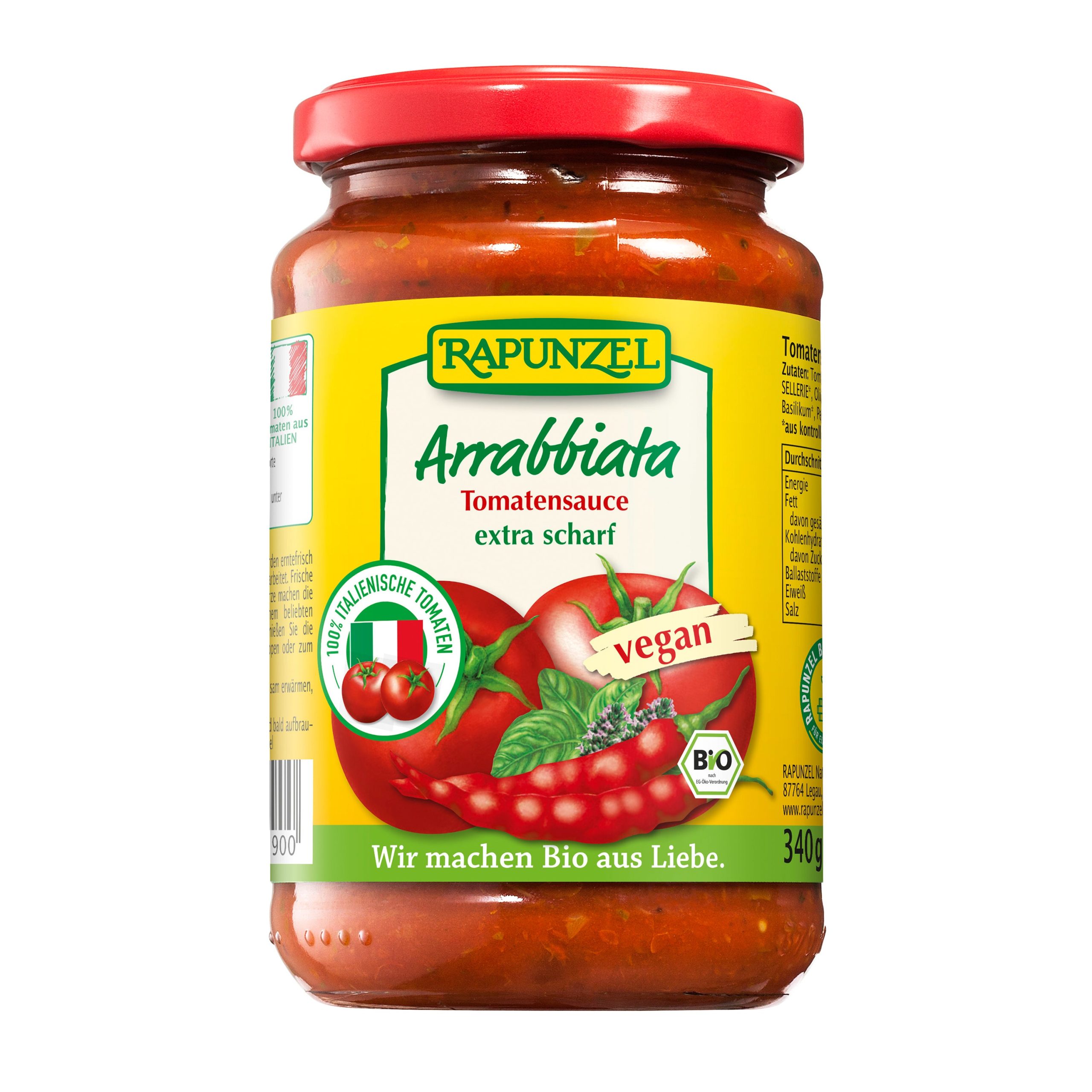 Rapunzel Omáčka na těstoviny Arrabbiata BIO (340 g) - italská poctivá klasika s čerstvými feferonkami Rapunzel