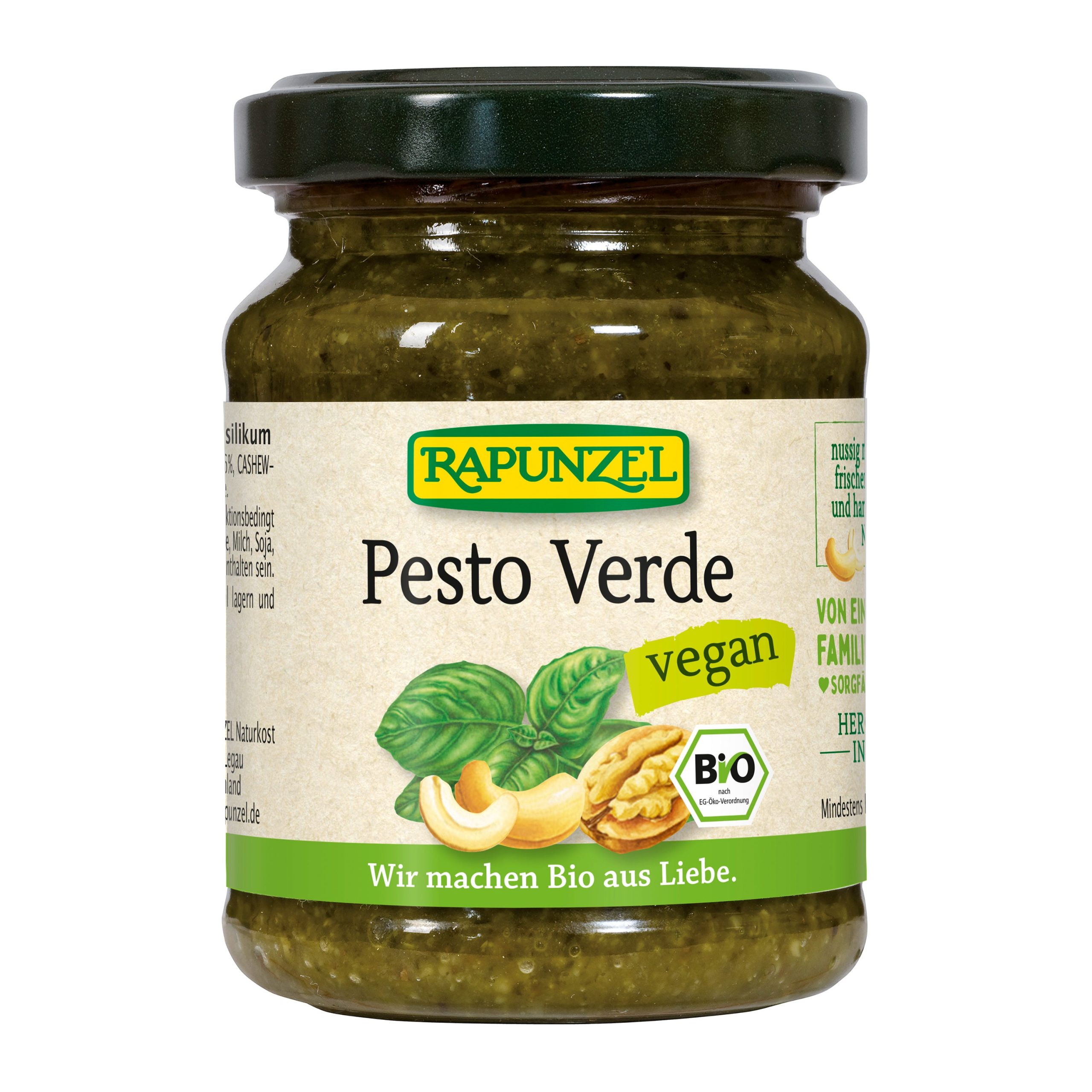 Rapunzel Pesto verde vegan BIO (120 g) - s vysokým podílem čerstvé bazalky Rapunzel