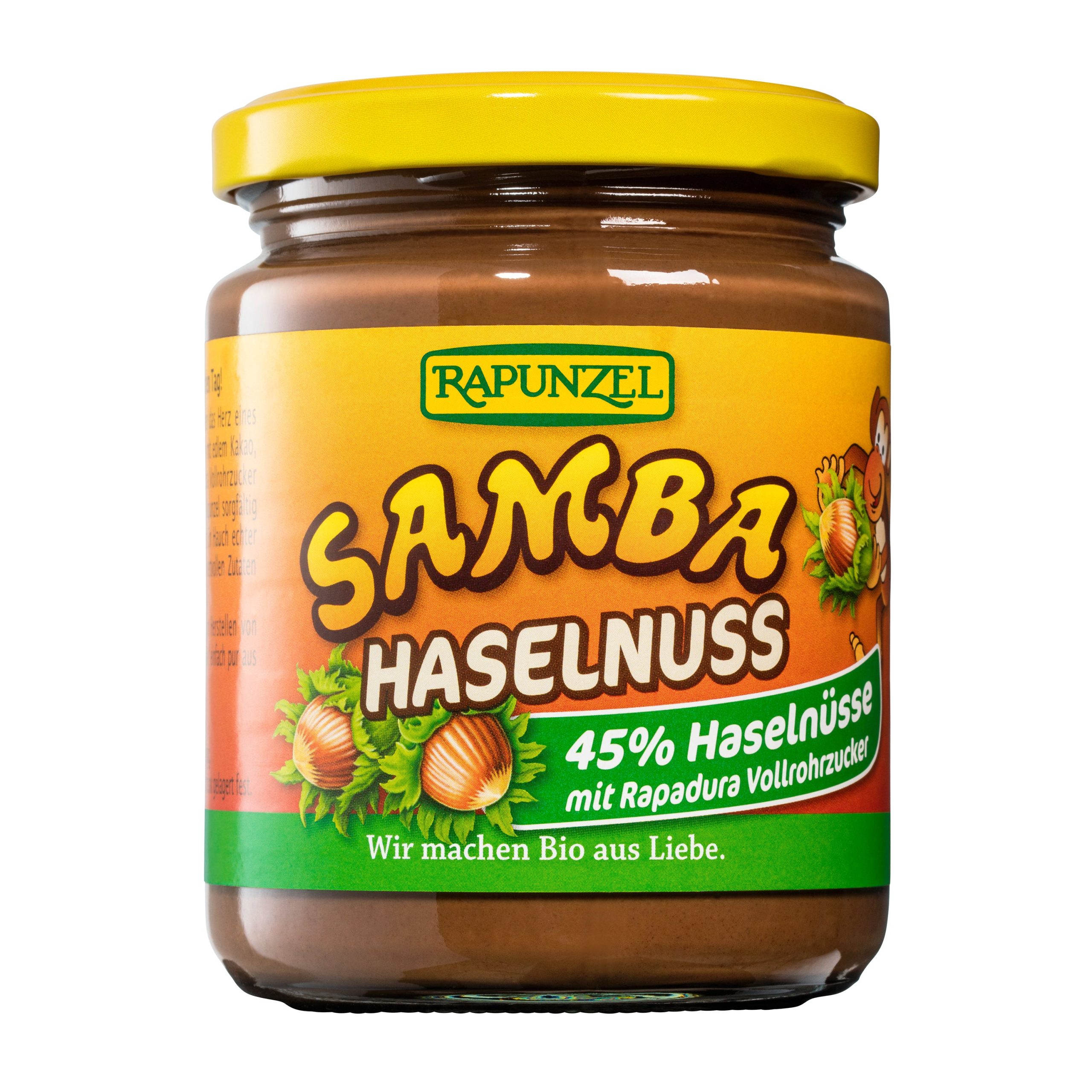Rapunzel Pomazánka lískooříšková SAMBA BIO (250 g) - 45 % oříšků s mlékem