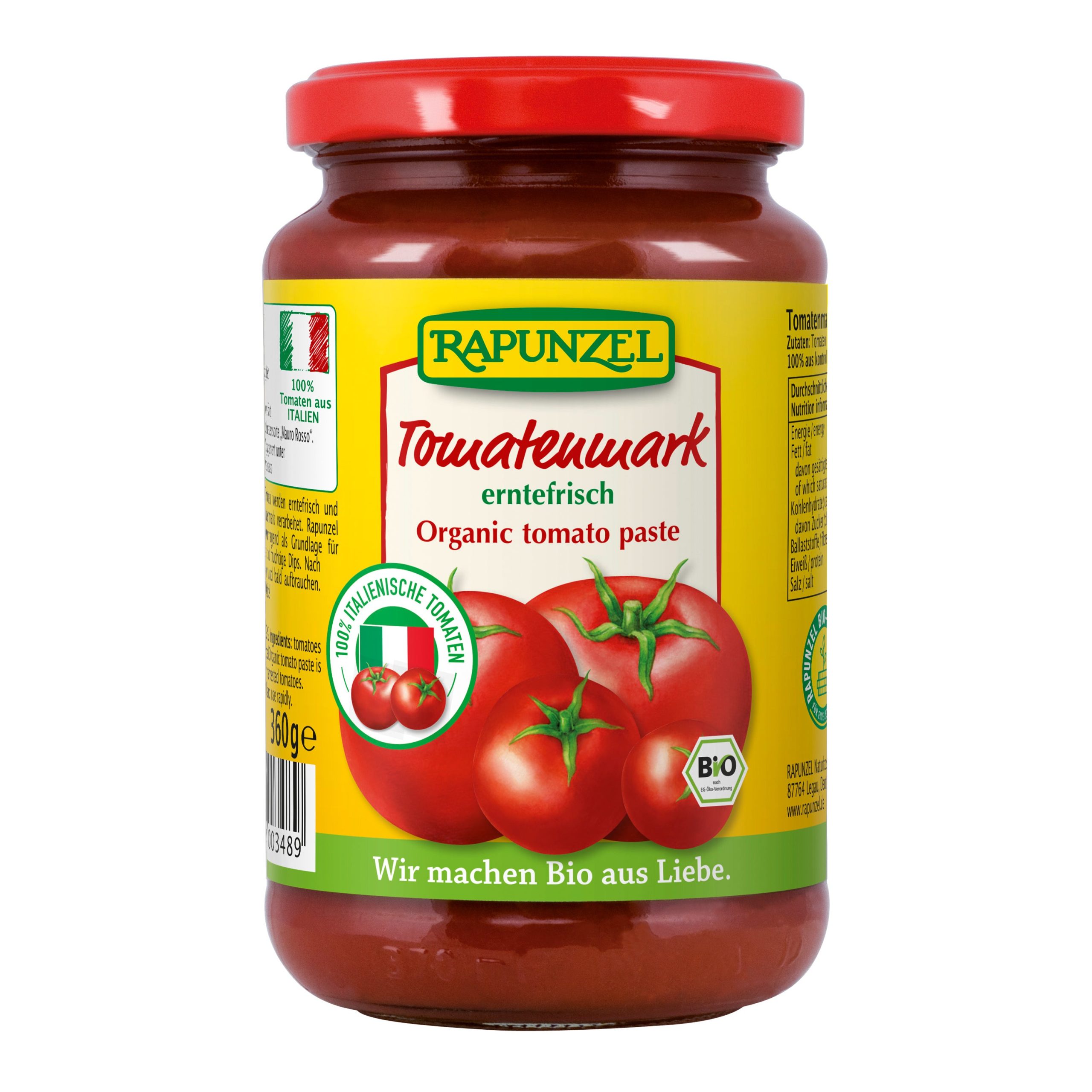 Rapunzel Protlak rajský BIO (360 g) - italská na slunci vyzrálá rajčata ve skleničce Rapunzel