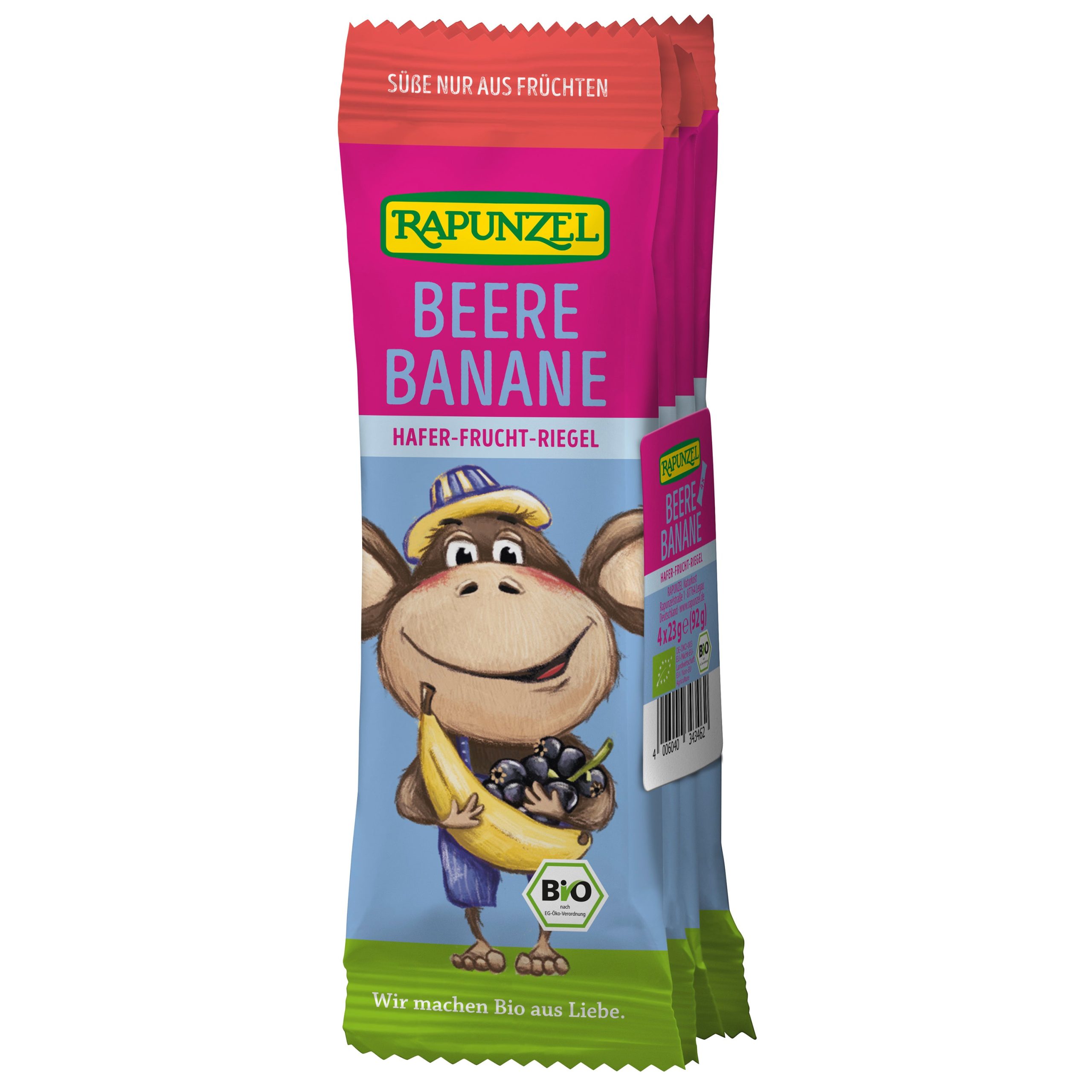 Rapunzel Tyčinka dětská ovesná černý rybíz-banán BIO (4 x 23 g) - ovesno-ovocná