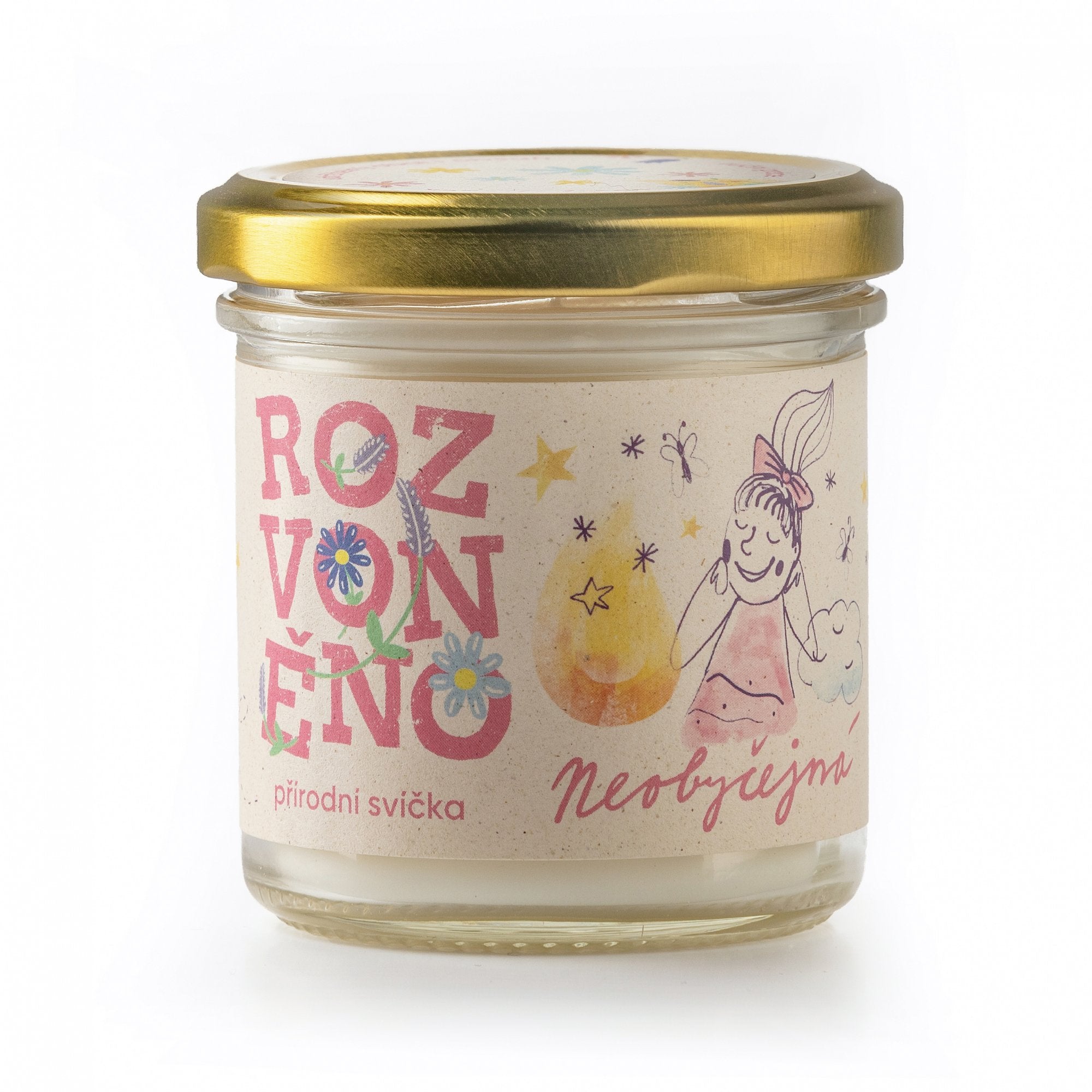 Rozvoněno Svíčka bez vůně - Neobyčejná (130 ml) - jen mihotavé světlo