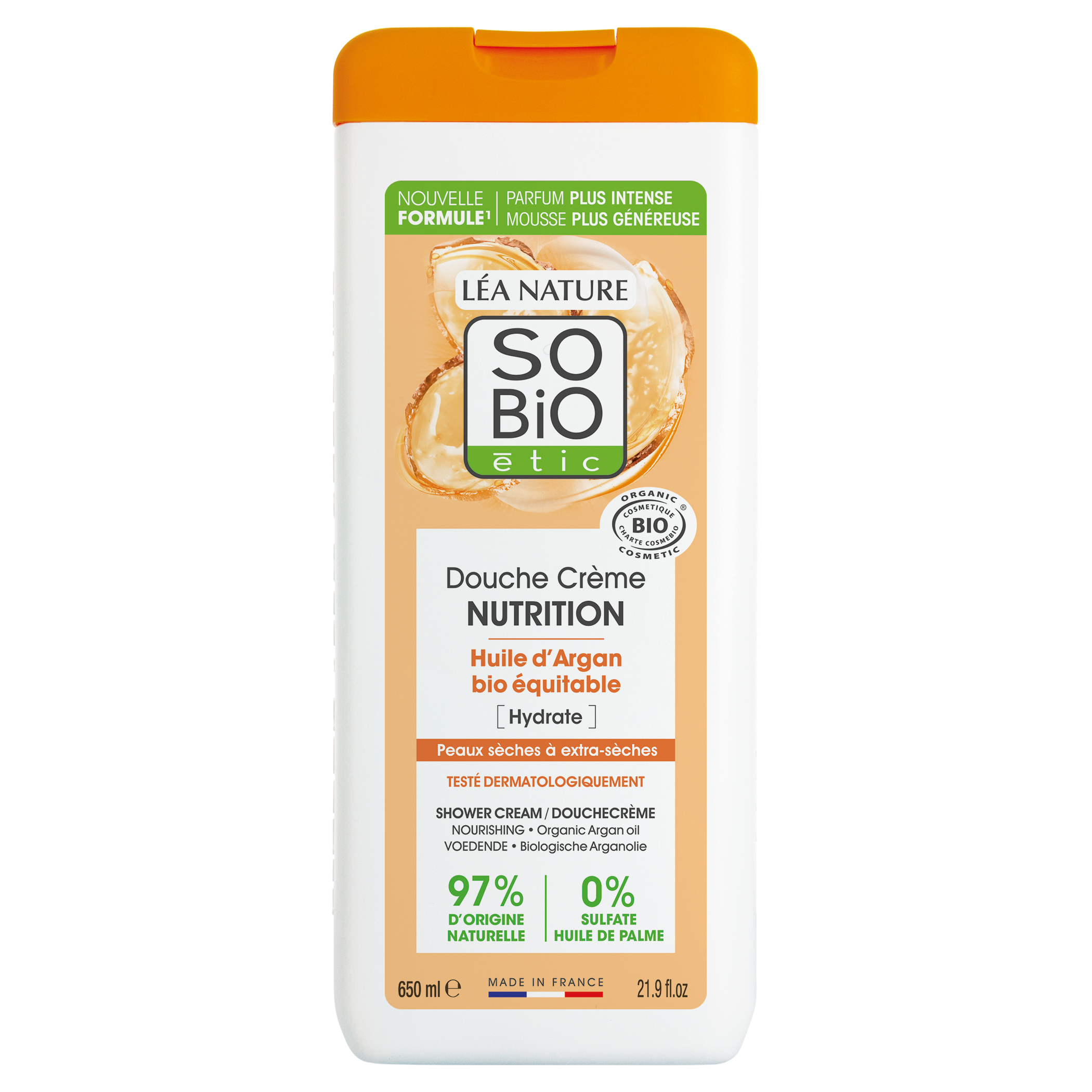 SO’BiO étic Krém sprchový NUTRITION s arganovým olejem BIO (650 ml) - ideální pro suchou pokožku SO’BiO étic