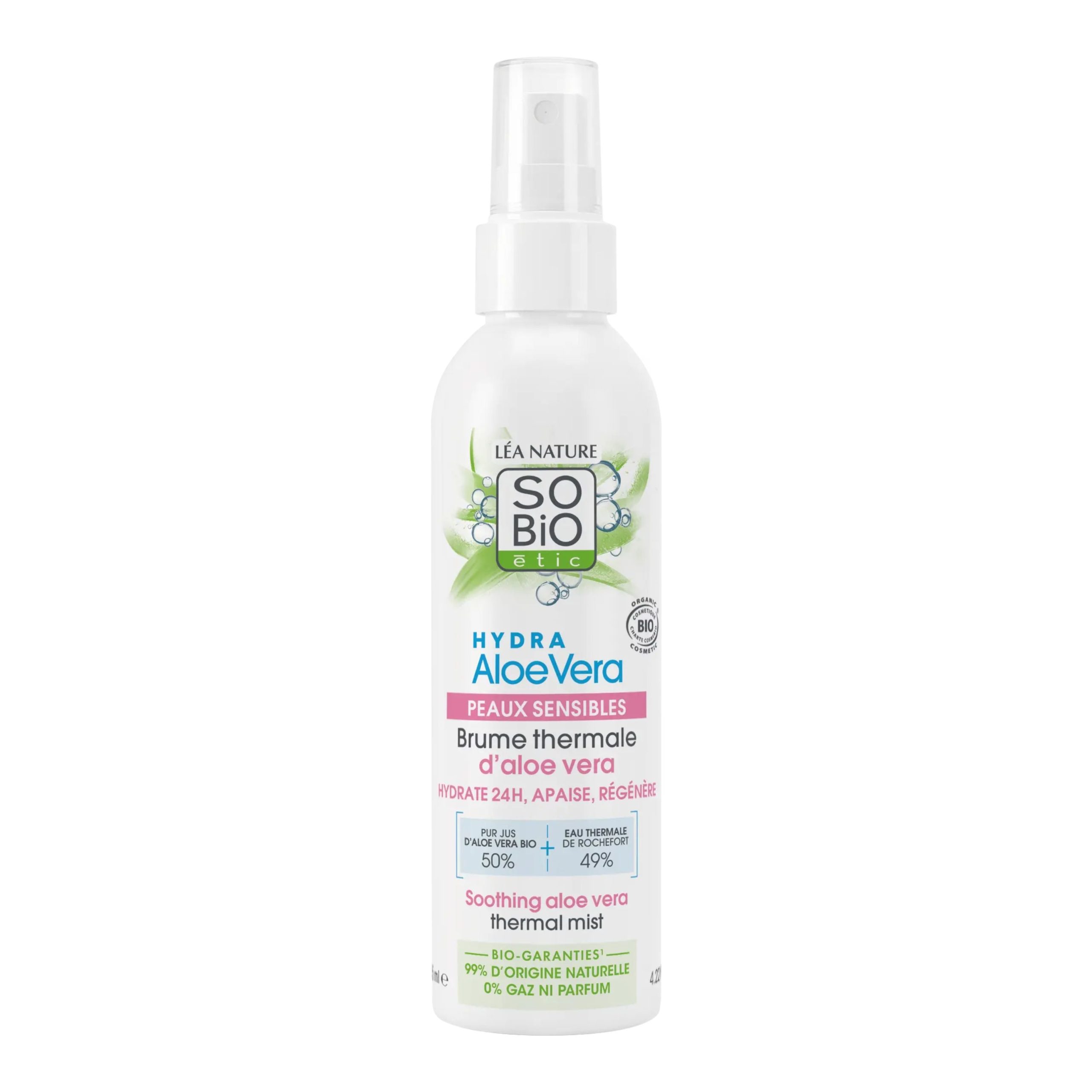 SO’BiO étic Mlha hydratační s aloe vera a termální vodou BIO (125 ml) - okamžitá hydratace a osvěžení SO’BiO étic