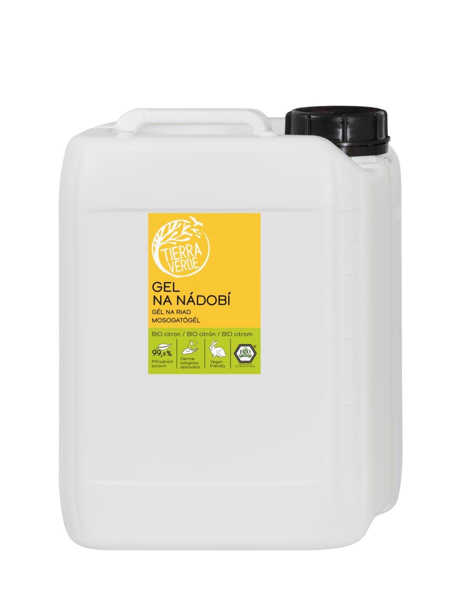 Tierra Verde Gel na nádobí - BIO citron - 5 l - voní jako čerstvě rozkrojený citron Tierra Verde