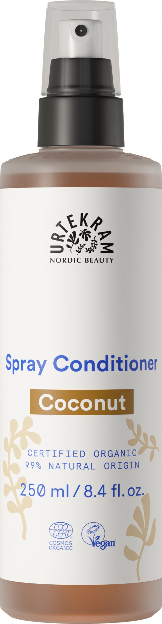 Urtekram Hydratační kokosový kondicionér ve spreji BIO (250 ml) - snadno rozčešete i zacuchané prameny Urtekram