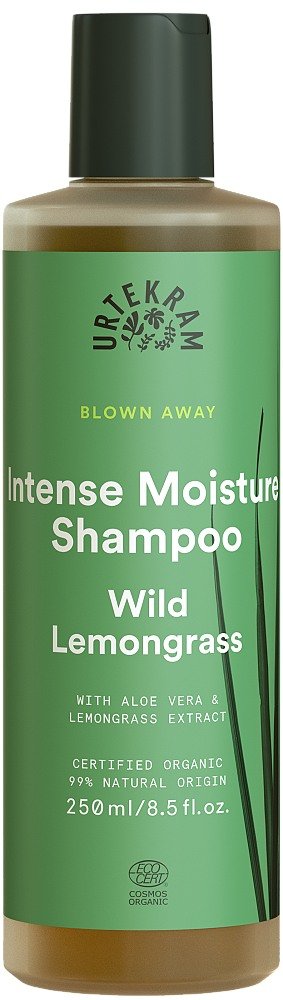 Urtekram Hydratační šampon s citronovou trávou pro normální vlasy BIO - 250 ml - s aloe a kyselinou hyaluronovou pro hebkost Urtekram