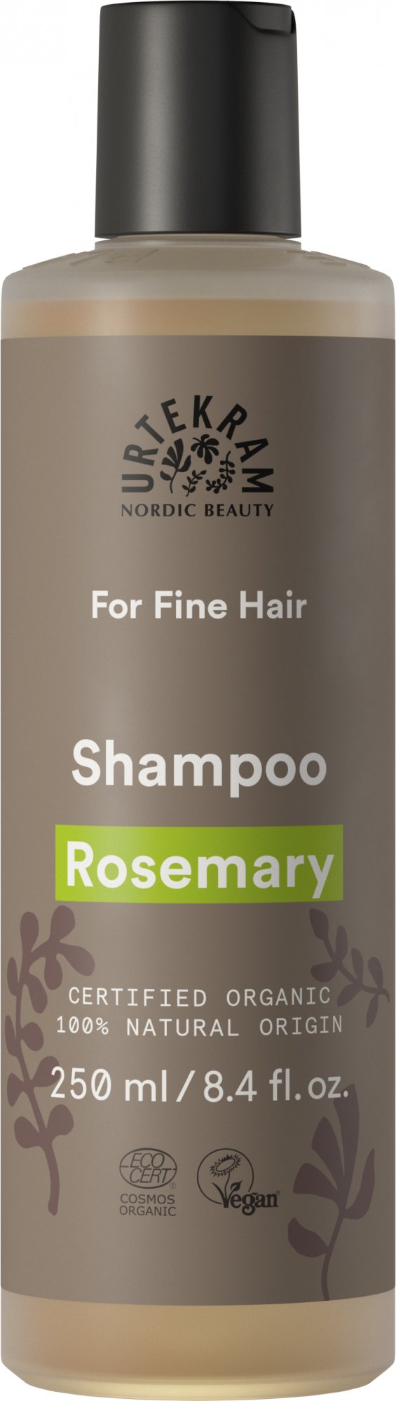 Urtekram Rozmarýnový šampon pro jemné vlasy BIO - 250 ml - s aloe vera a slunečnicovým olejem Urtekram