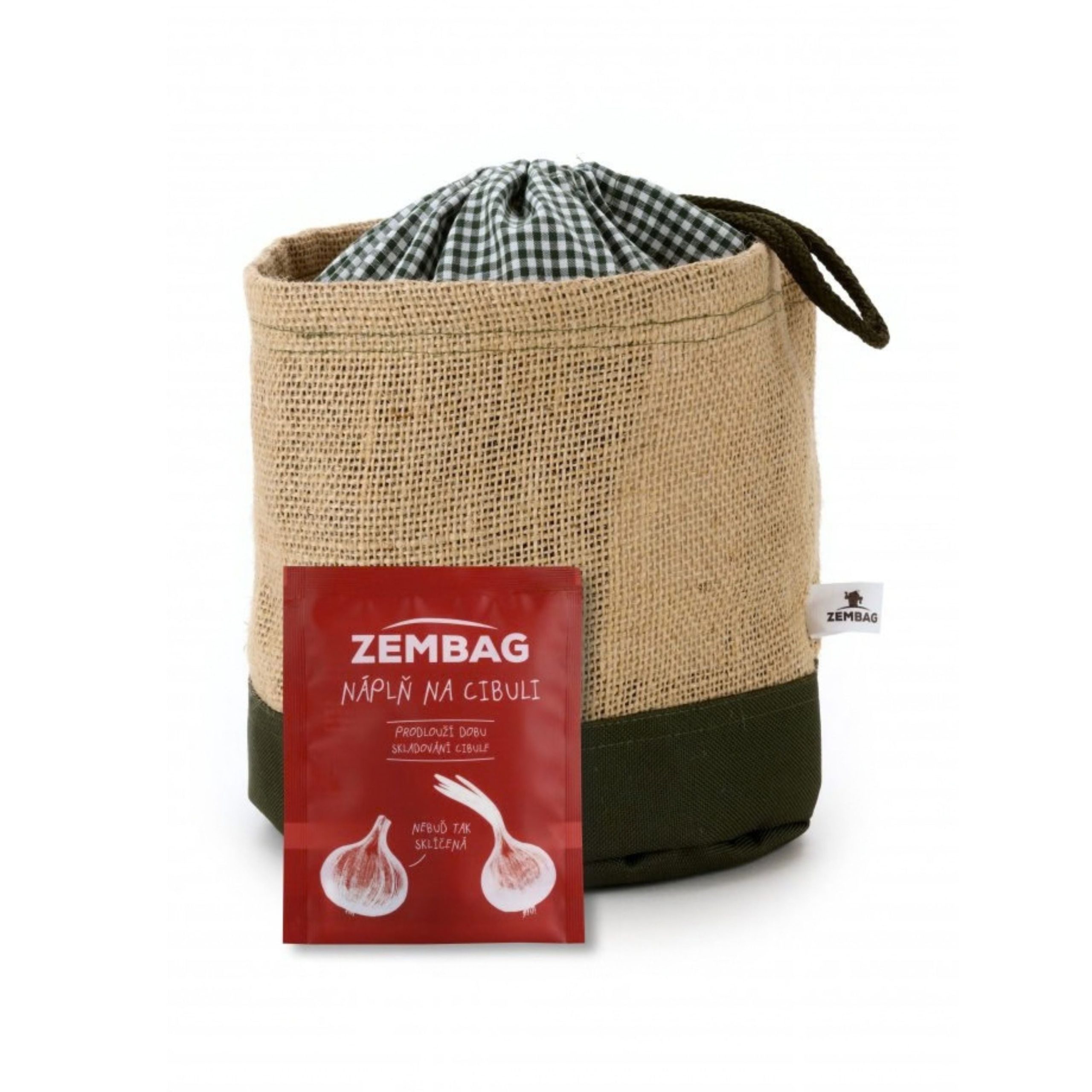 Zembag Pytel na 2 kg cibule - olivově zelený - zpomaluje klíčení a kažení až na 5 měsíců Zembag